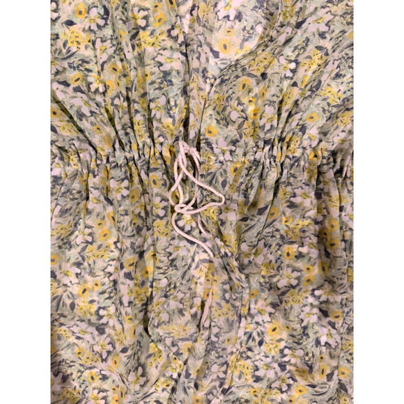 Lauren Conrad Floral Green Boho Flutter Sleeve floral swim cover-up - Picture 4 of 7